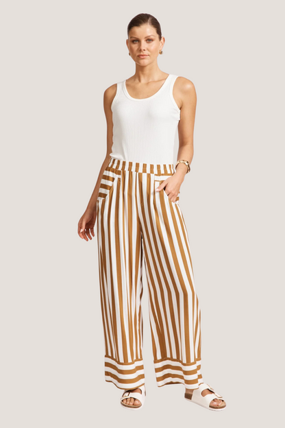 Treville Stripe Pant | Caramel