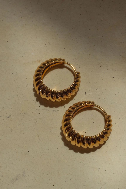 Ridged Marabella Hoops | Gold