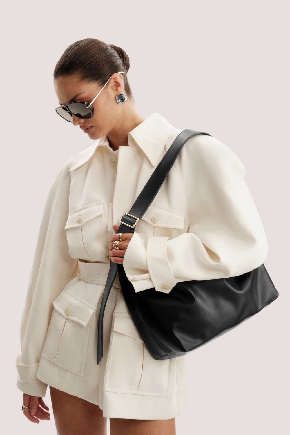 Sisa Shoulder Bag | Black Shine