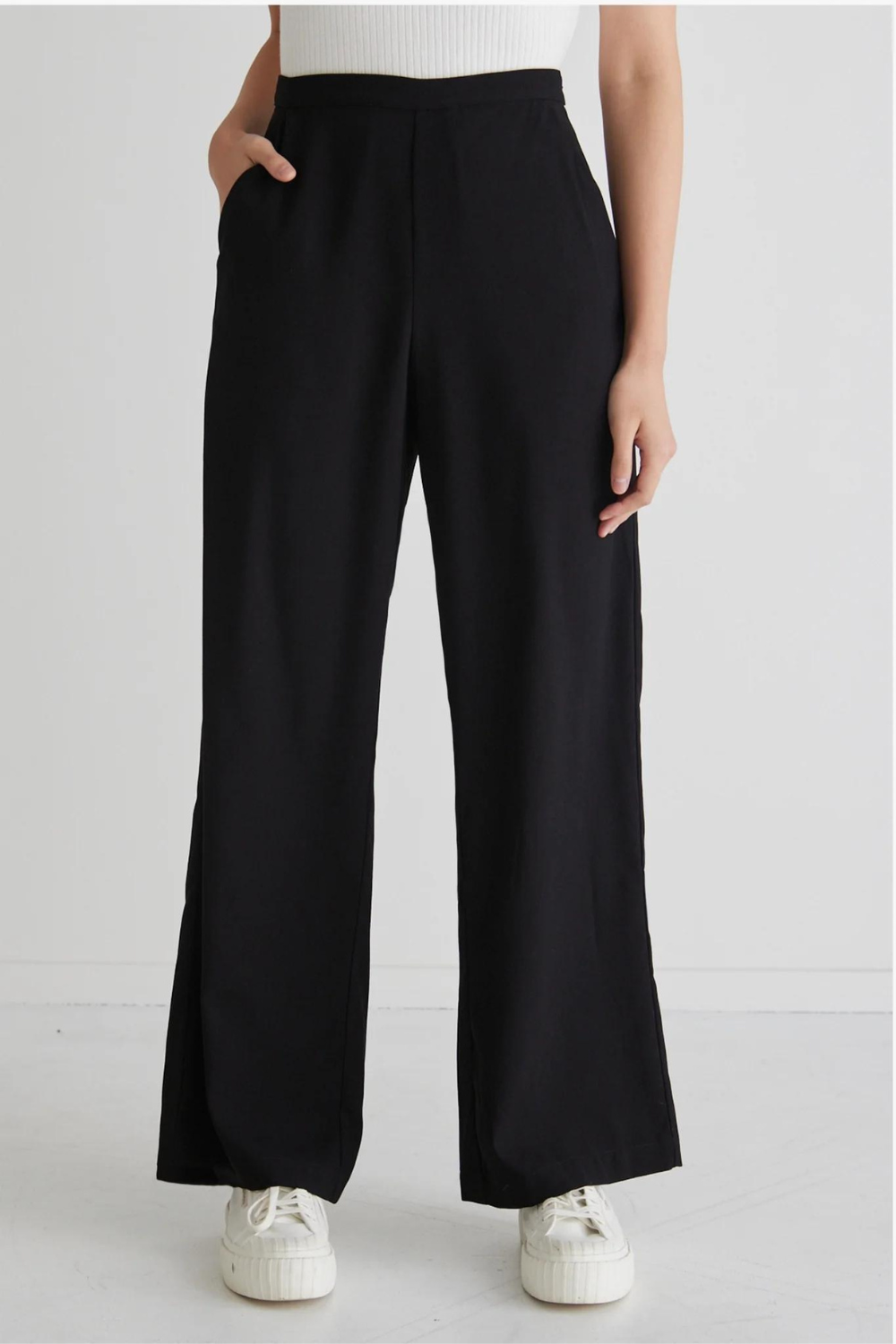 Best Life Black Soft Crepe Wide Leg Pant – No 4 Boutique