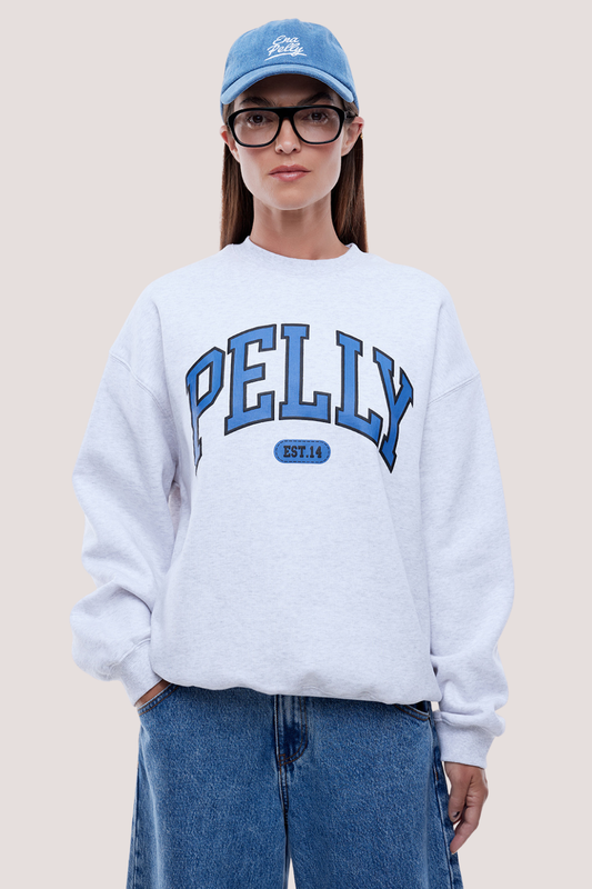 Pelly Collegiate Sweatshirt | White Marle