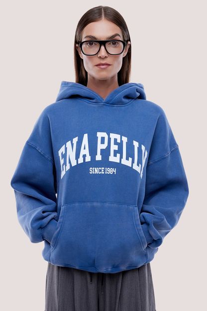 Varsity Hoodie | Washed Indigo