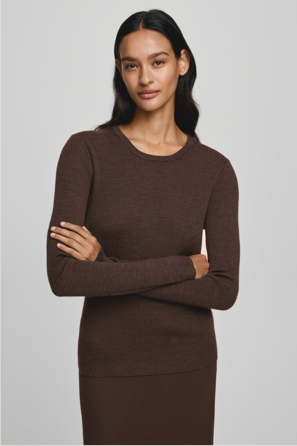 MSCH Criselle Avaline Rib Pullover | Hot Fudge Mel