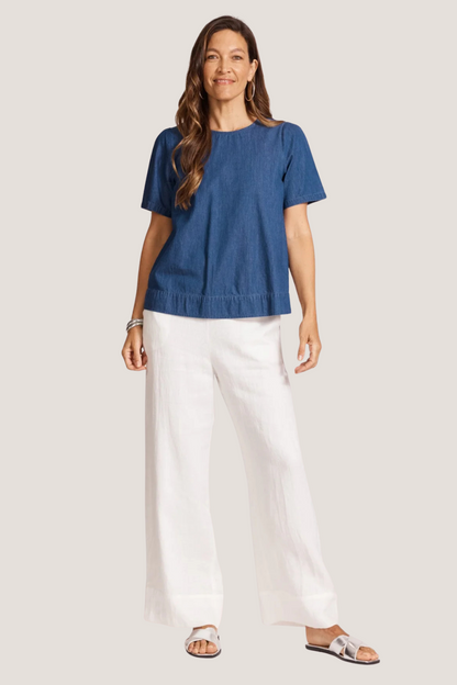 Melenia Denim Top | Indigo