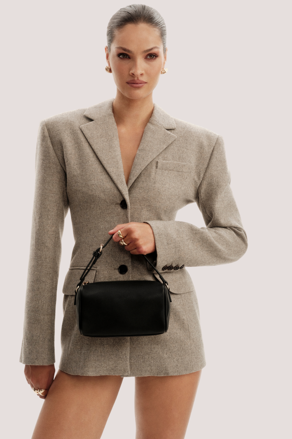 Donna Handle Bag | Black Pebble