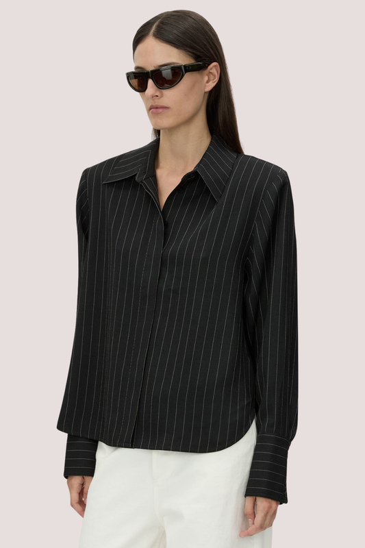 Varda Shirt | Black Cream Stripe