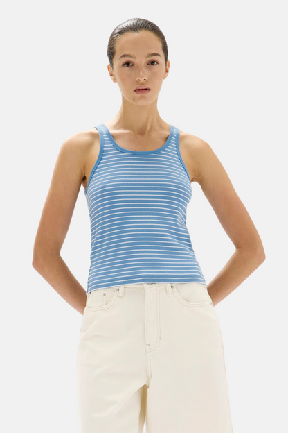 Drew Rib Tank | Bahama/White