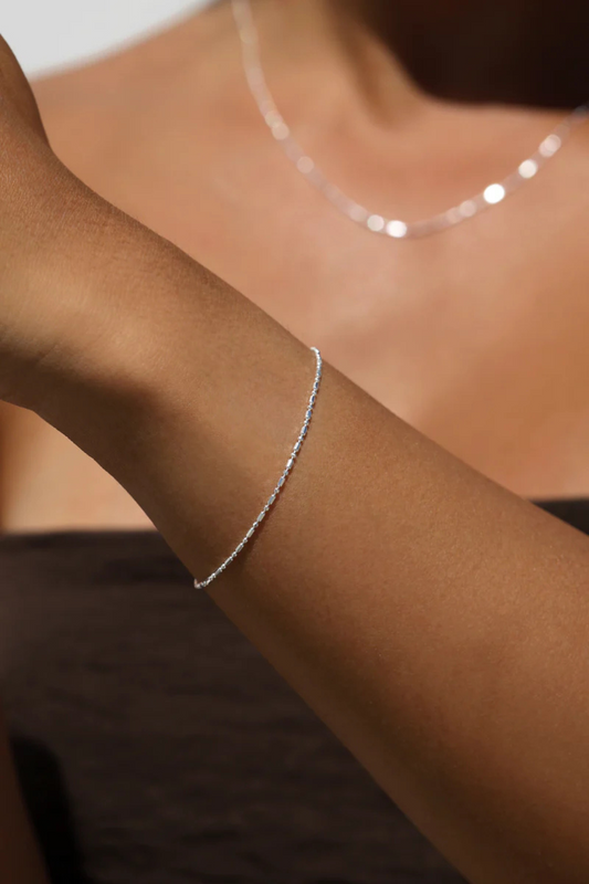 Dash Dot Chain Bracelet | Silver