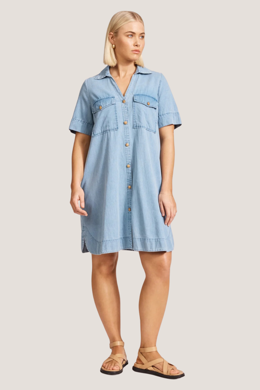 Melenia Denim Shirt Dress