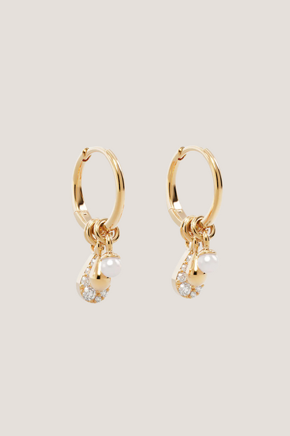 18k Gold Plated Ocean Mist Illusion Hoops