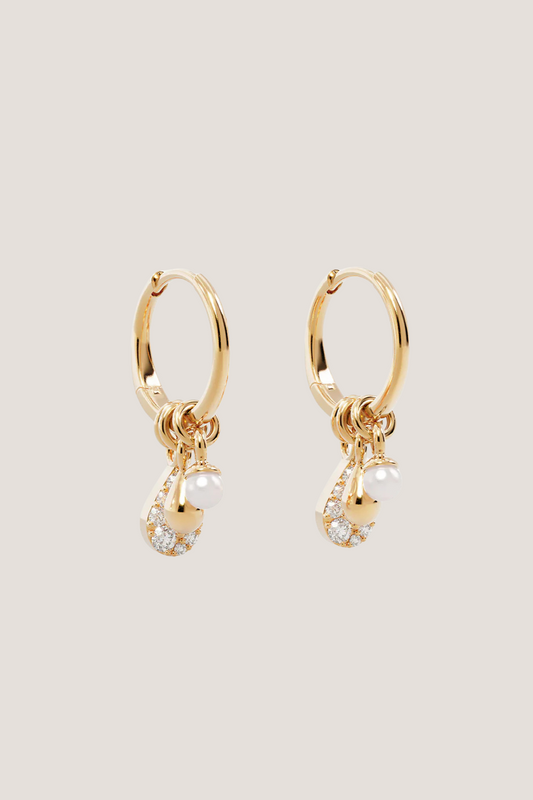 18k Gold Plated Ocean Mist Illusion Hoops