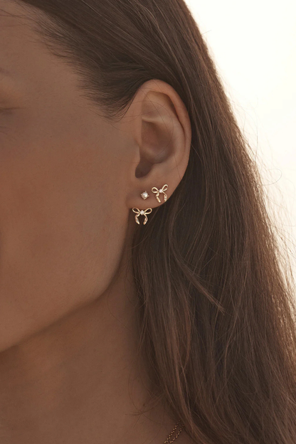 18k Gold Vermeil Forever More Bow Stud Earrings