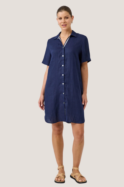 Studio Short Shirt Dress | Indigo