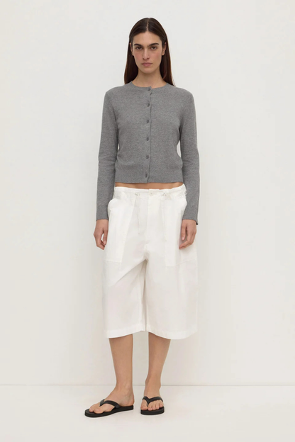 Orina Cotton Cashmere Cardigan | Dark Grey Marle