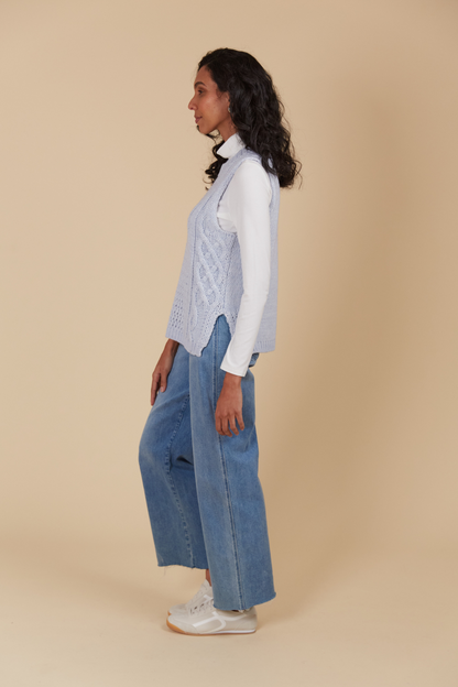 Luna Knit Vest | Sky