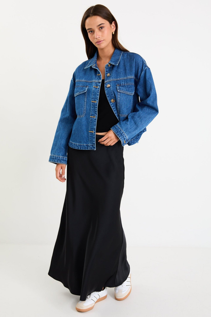 Echo Storm Blue Patch Pocket Denim Jacket