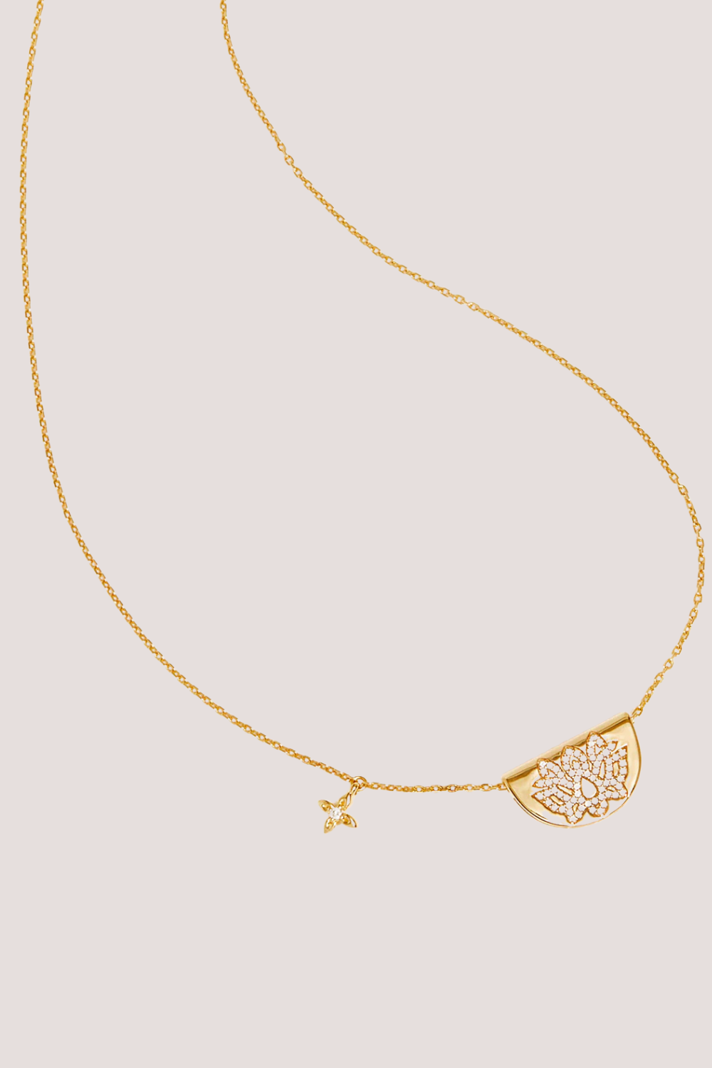 18k Gold Vermeil Live In Light Lotus Necklace