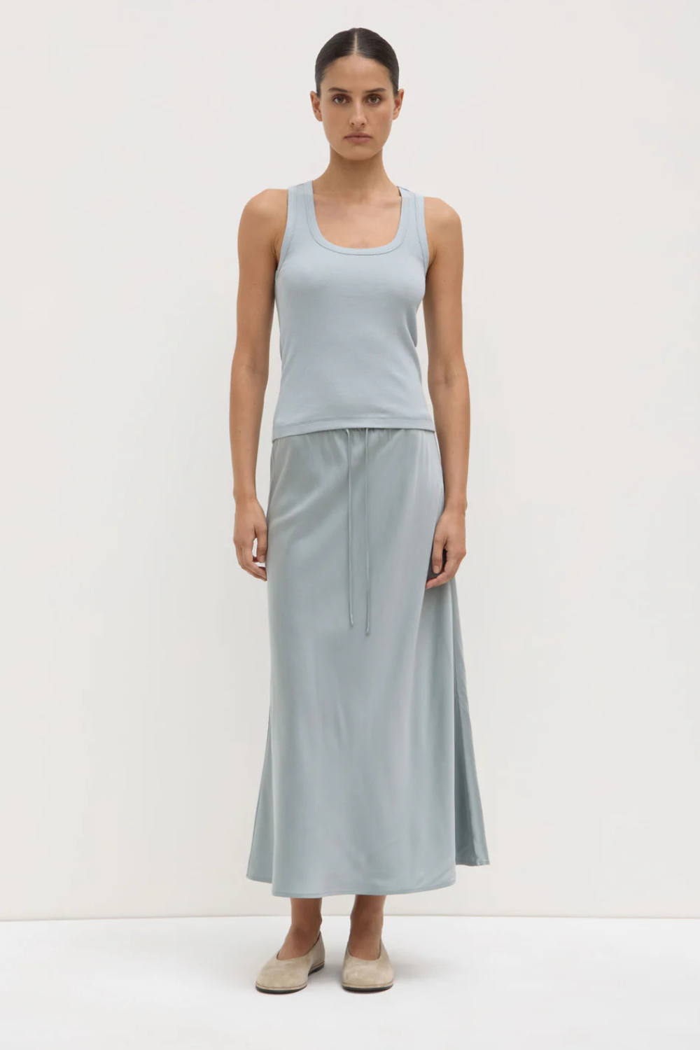 Robyn Scoop Neck Rib Tank | Cloud