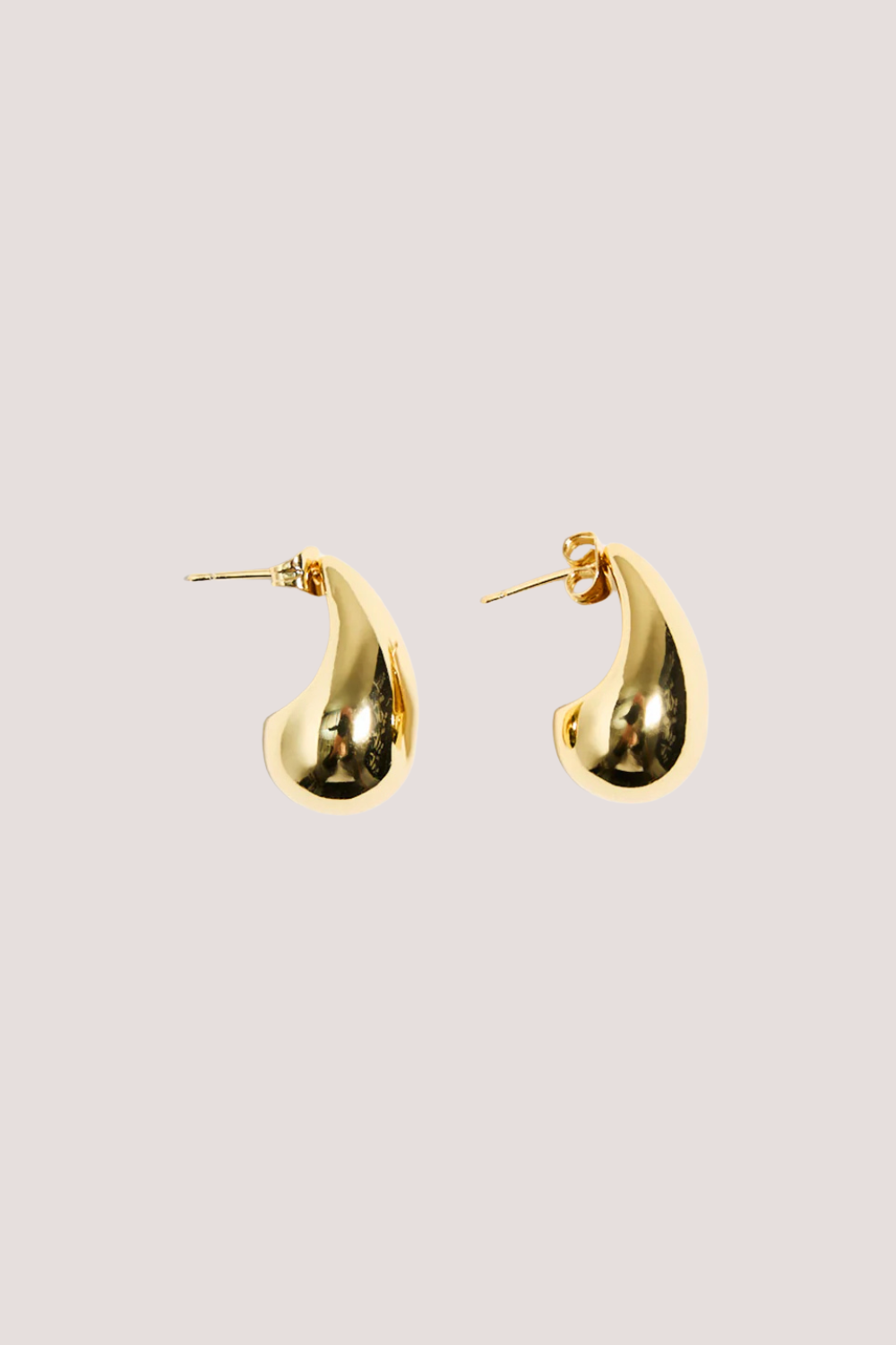 Tear Drop Gold Stud Earring