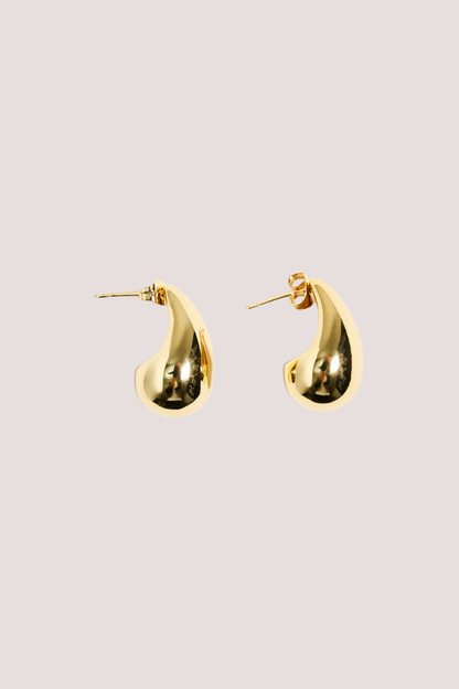 Tear Drop Gold Stud Earring