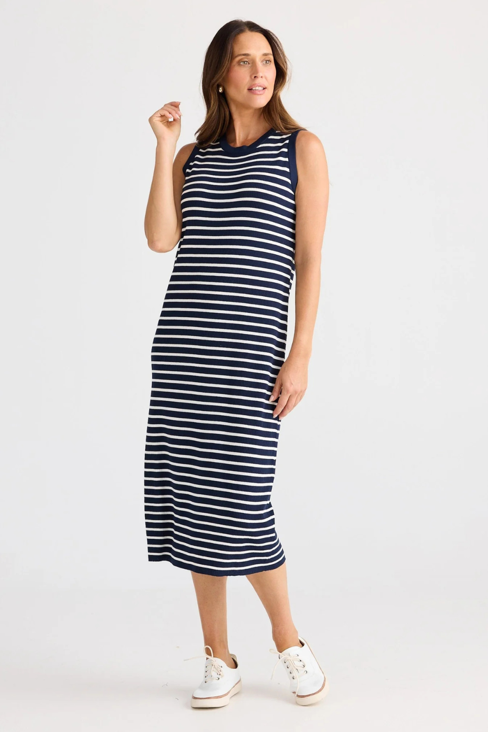Squad Dress | Navy w White Stripe