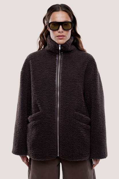 Jayla Teddy Jacket | Espresso