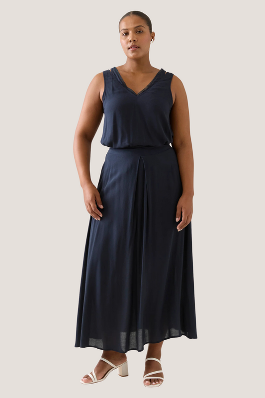 Oline Pleat Skirt | Navy
