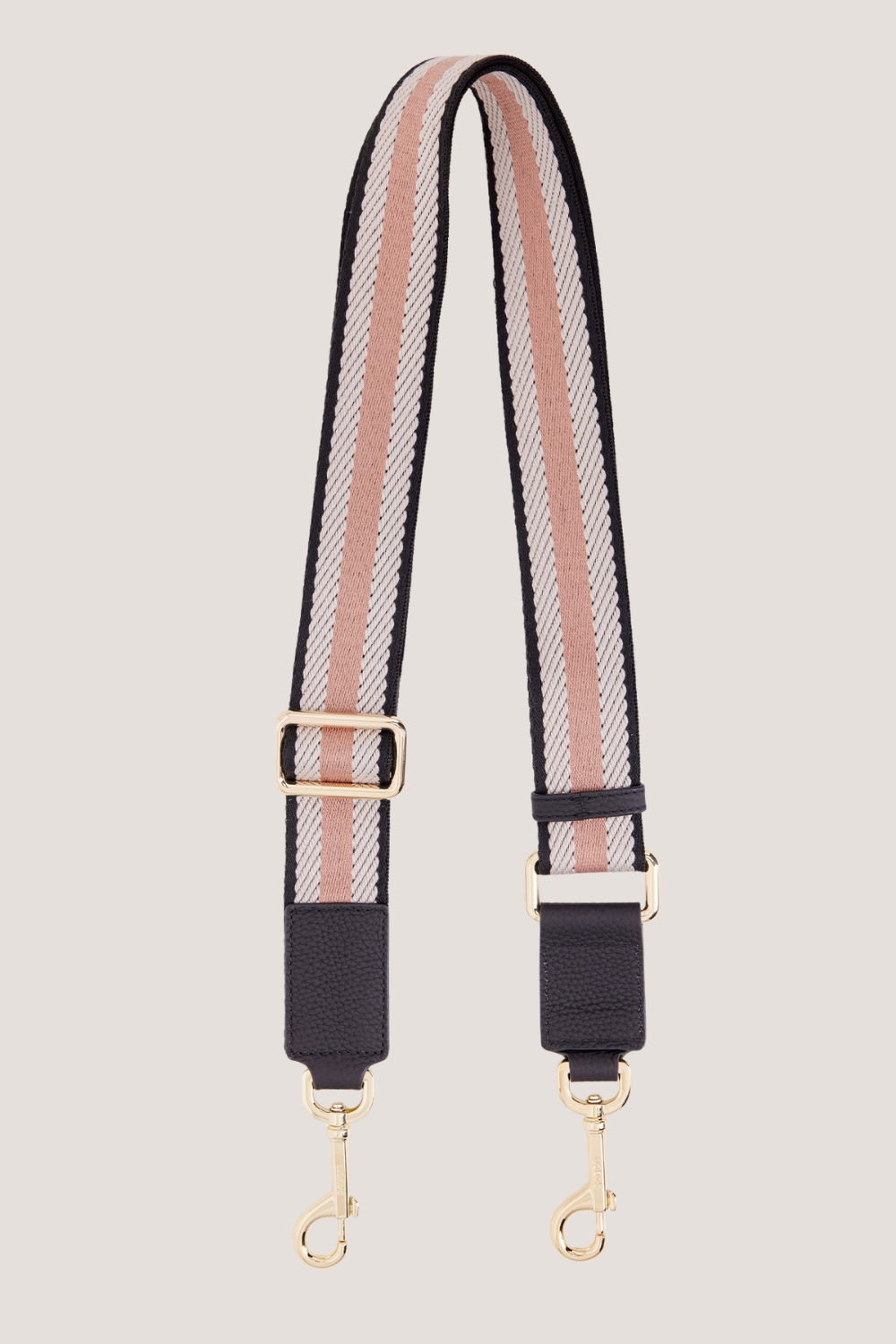 Feature Strap Webbing | Black + White + Desert Rose