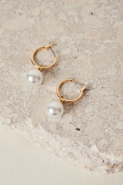 Pearl Sleeper EOL Gold Earrings