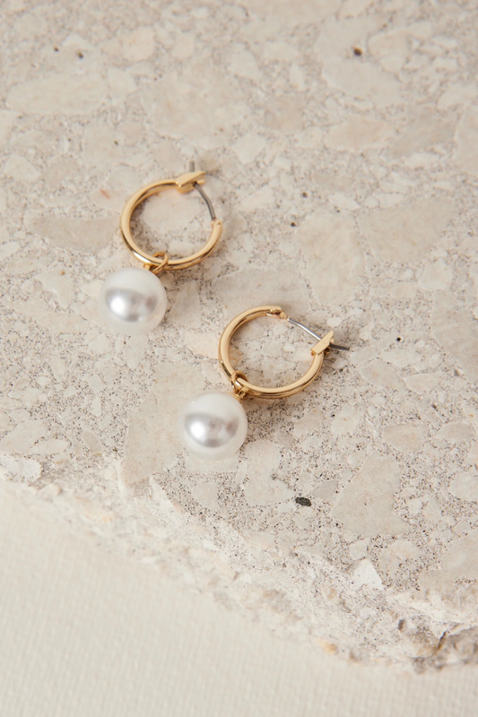 Pearl Sleeper EOL Gold Earrings