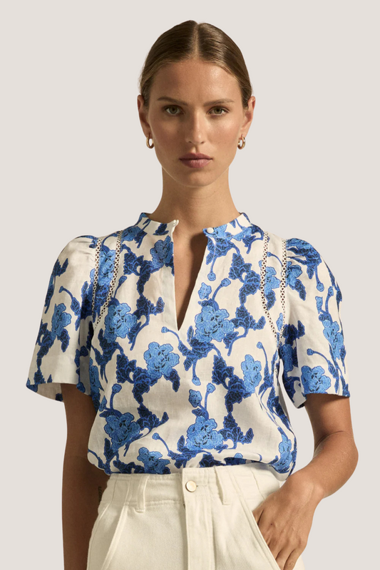 Recollect Top | Azure Bouquet