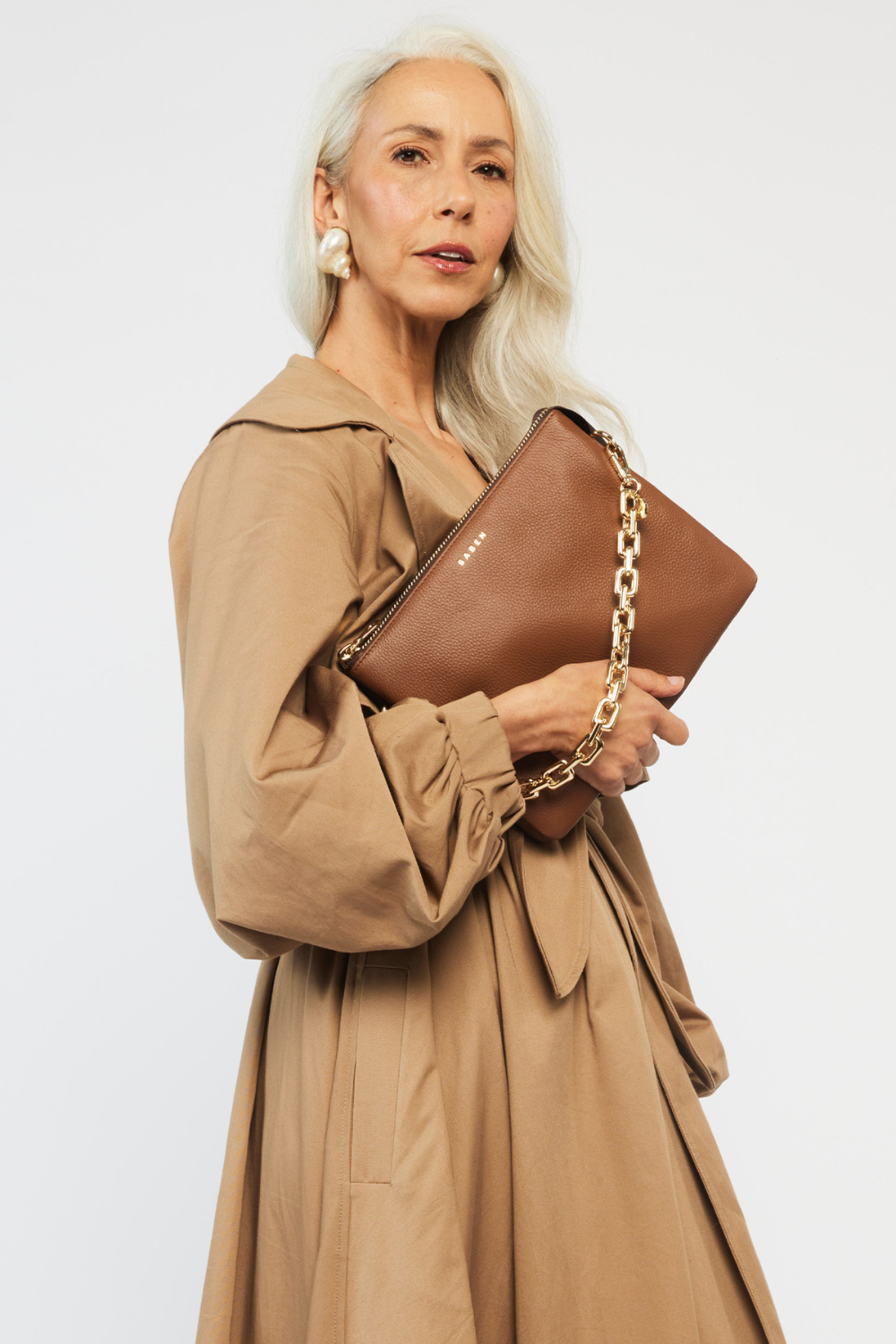Matilda Crossbody | Tan + Chunky Chain