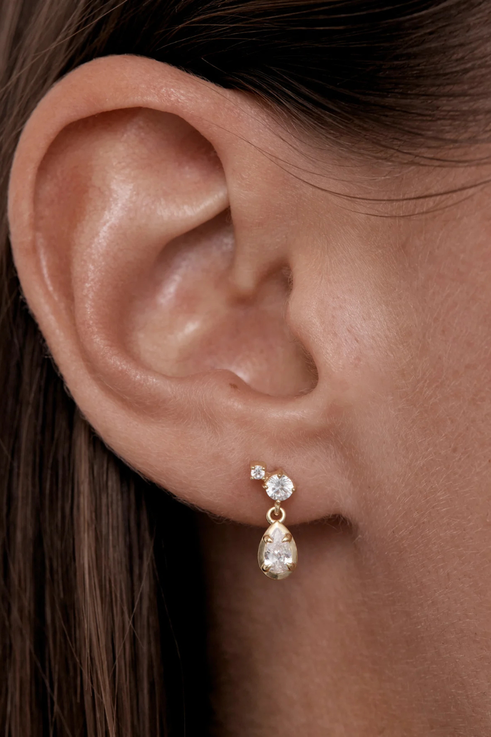 18k Gold Vermeil Quiet Radiance Drop Stud Earrings