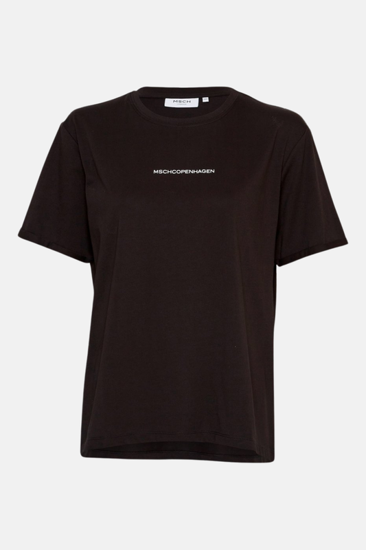 MSCH Terina Organic Small Logo Tee | Black/White