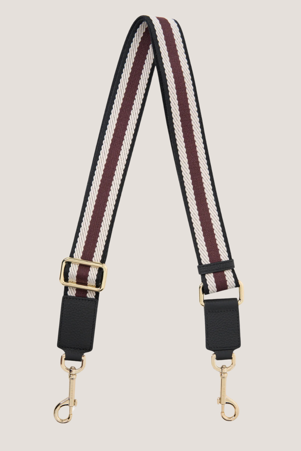 Feature Strap Webbing | Black + White + Merlot