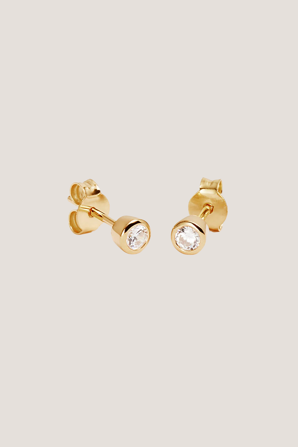 18k Gold Vermeil Radiant Crystal Stud Earrings