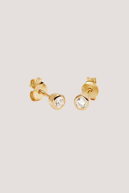18k Gold Vermeil Radiant Crystal Stud Earrings