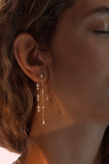 18k Gold Vermeil Cosmic Whisper Chain Earrings