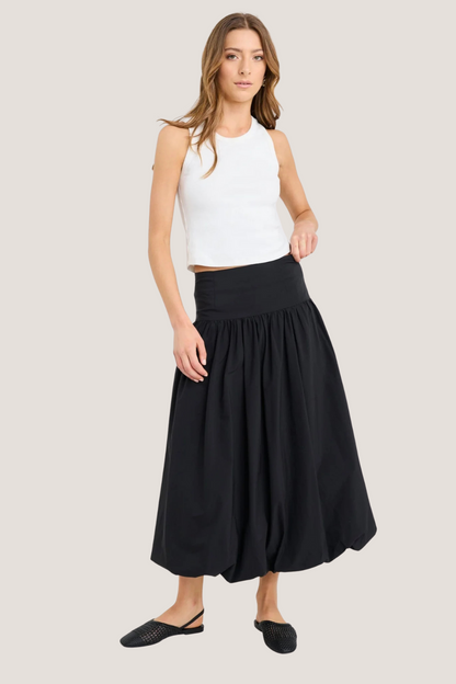 Intensity Black Bubble Midi Skirt