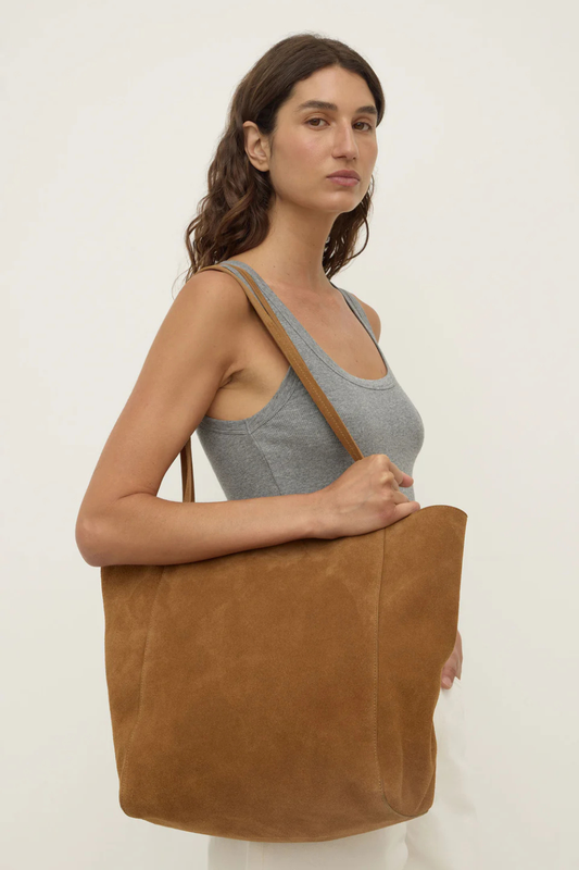 Paige Suede Tote Bag | Tan