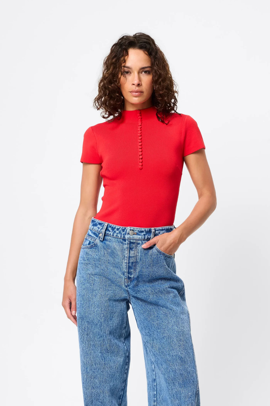 Mayfair Short Sleeve Top | Volcano Red