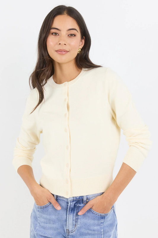 Autograph Butter Soft Fine Gauge Crewneck Cardigan