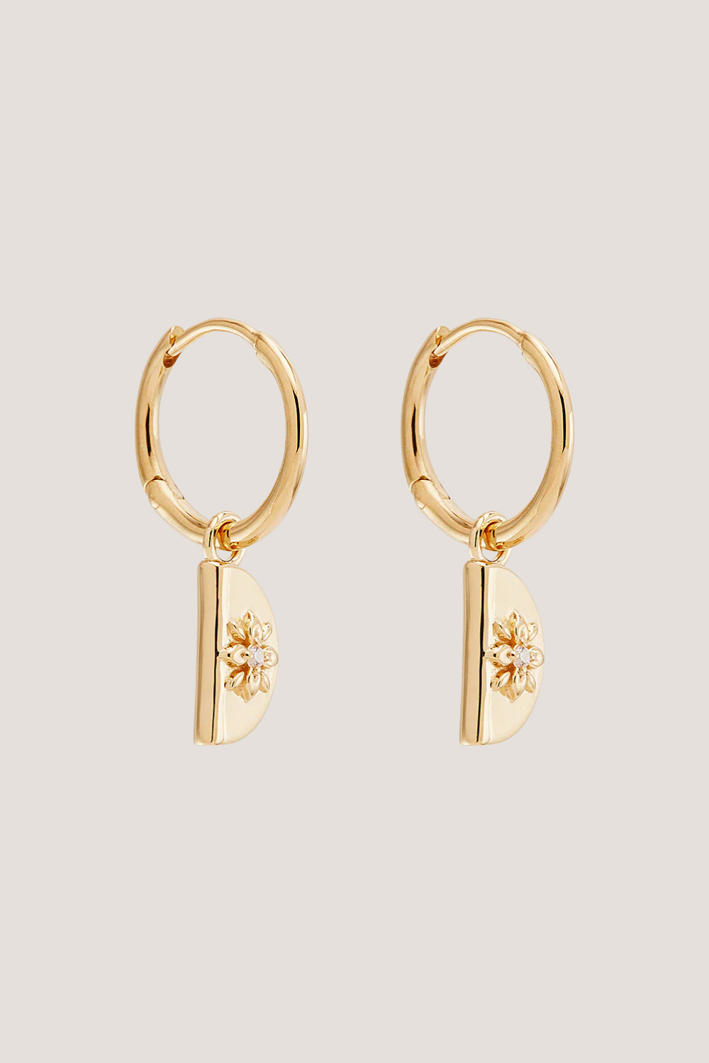 18k Gold Vermeil Lotus Hoops