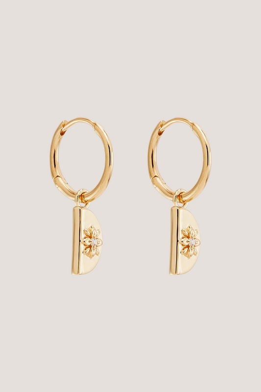 18k Gold Vermeil Lotus Hoops