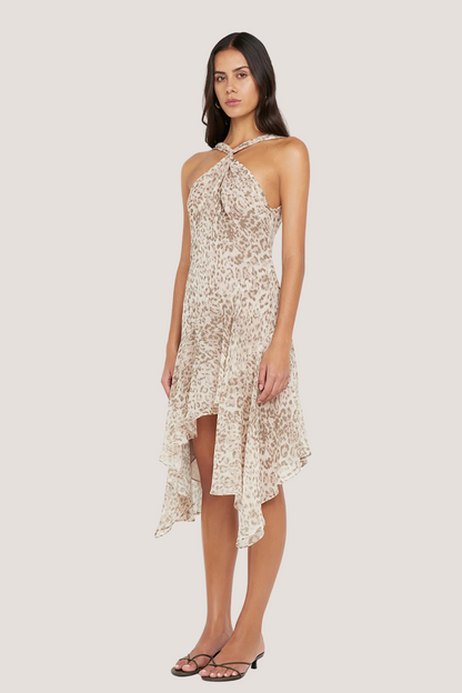 Feline Midi Dress | Faded Leopard