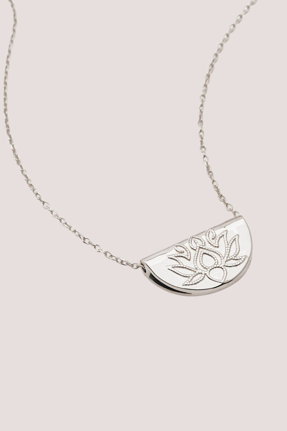 Sterling Silver Lotus Short Necklace