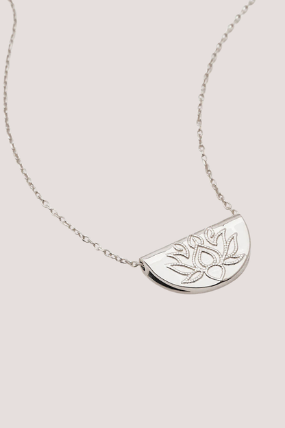 Sterling Silver Lotus Short Necklace
