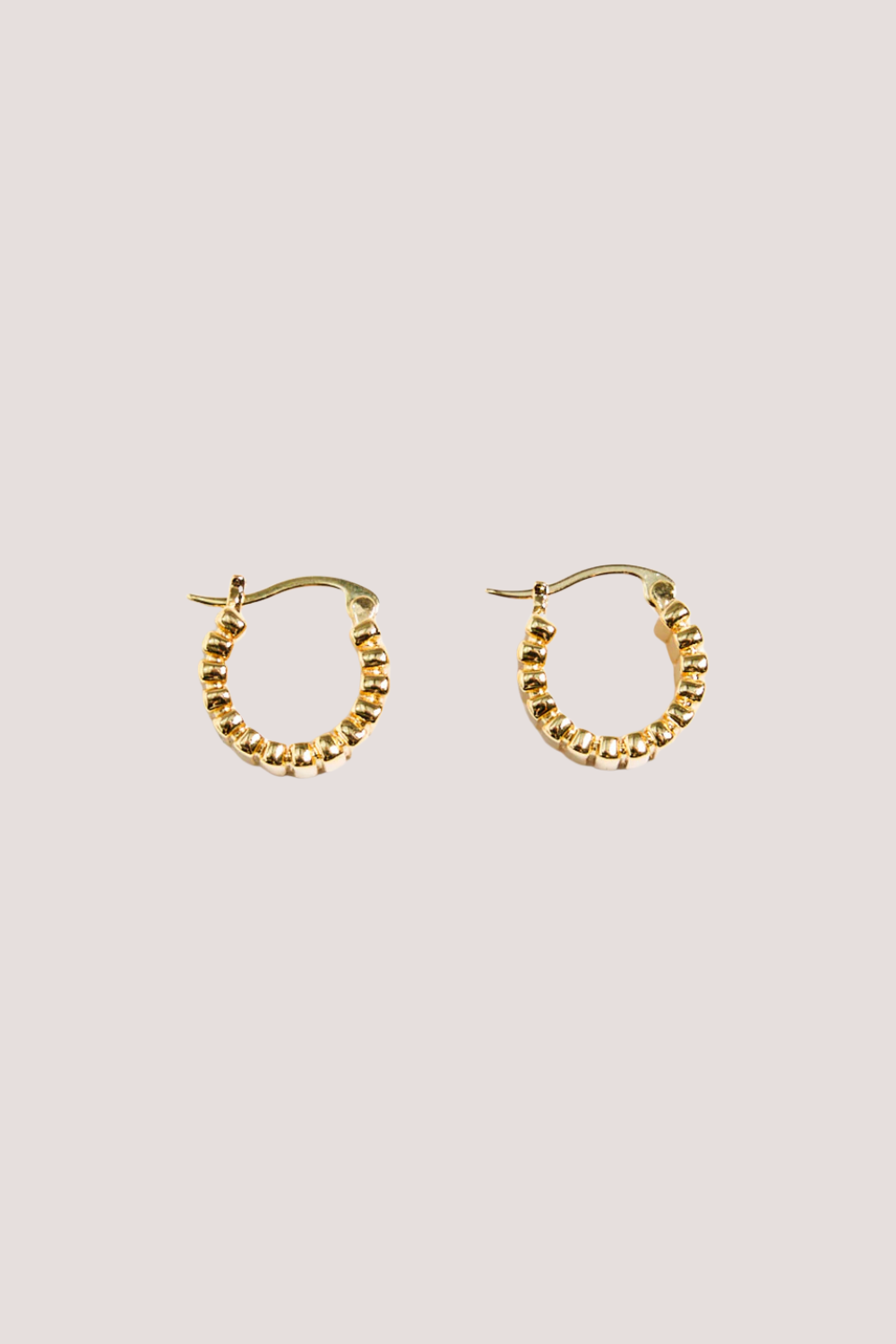 Ridged Gold Hoop Earring