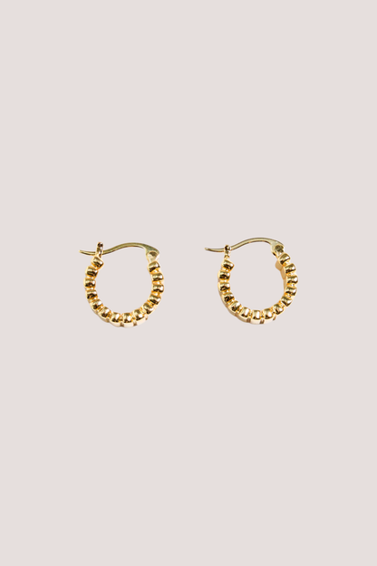 Ridged Gold Hoop Earring