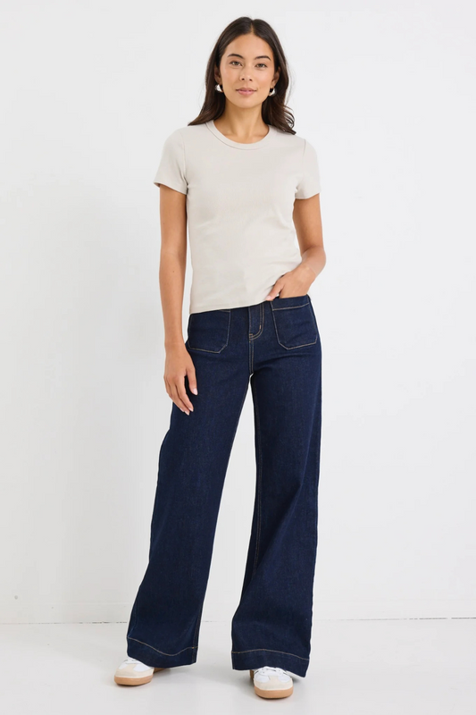Study Stone Rib Longer Baby Tee